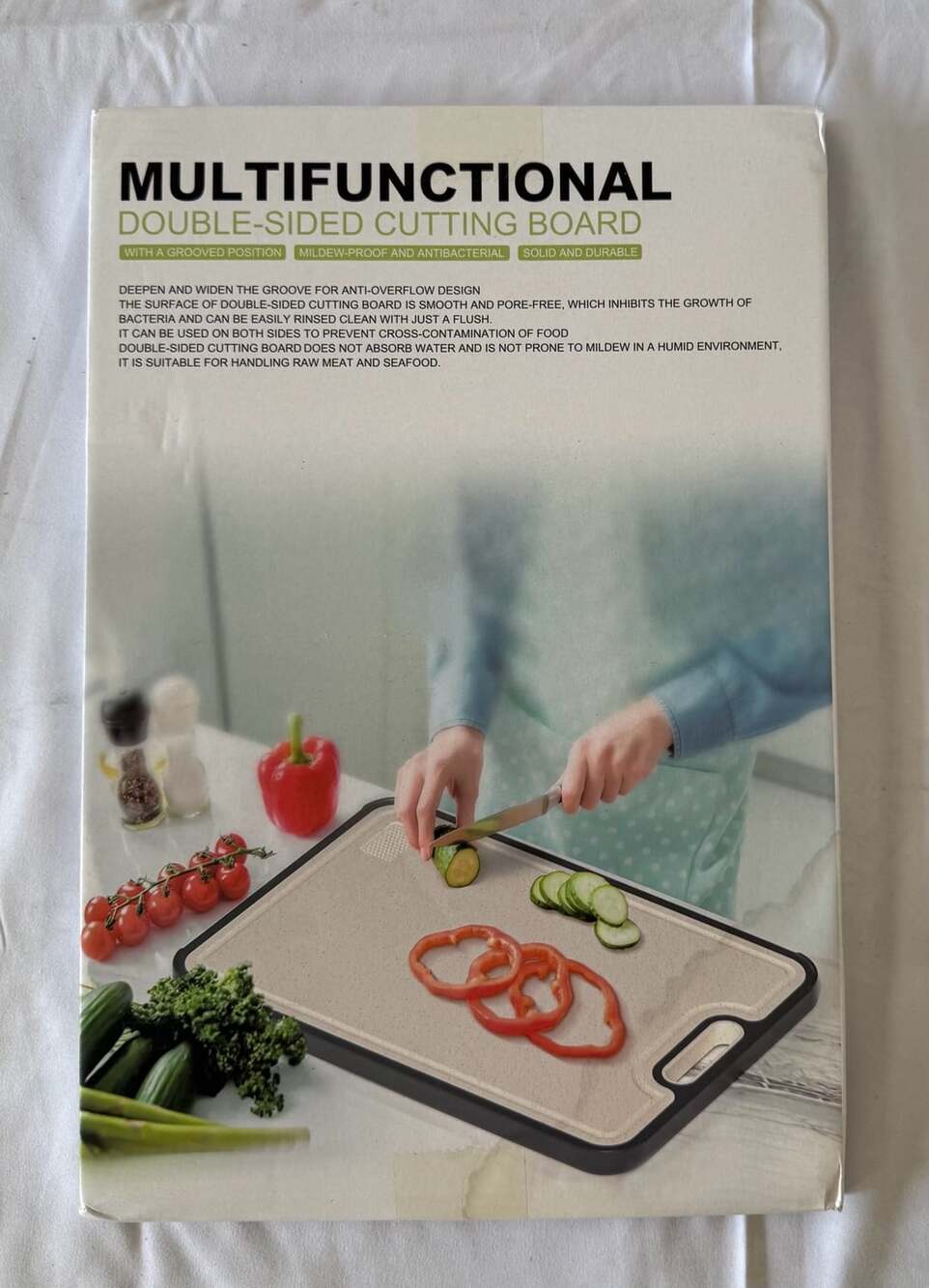 Multifunctional Double-Sided Cutting Board with Grinding Zone